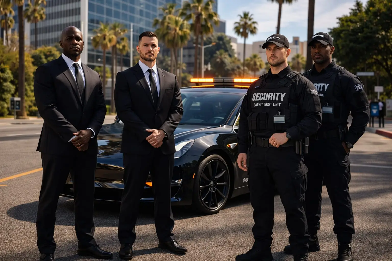 Armed Security Guards with Tesla